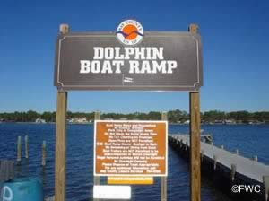 sign at dolphin boat ramp bay county florida