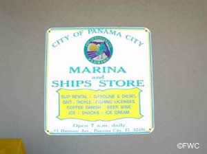 sign at panama city marina
