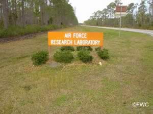 research road on tyndall afb sign