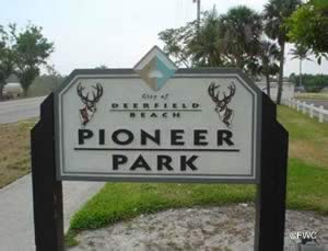 deerfield beach pioneer park sign