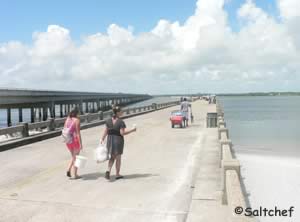 walking along george crady fishing pier