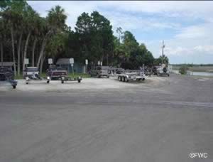 boat trailer parking at bayport park and boat ramp spring hill hernando county florida