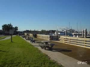 picnic in fernadina beach along the water near the public boat ramp