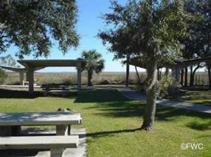 picnic pavilions and tables at holly point park fernandina beach florida