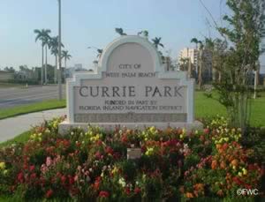 sign at entrance to currie park