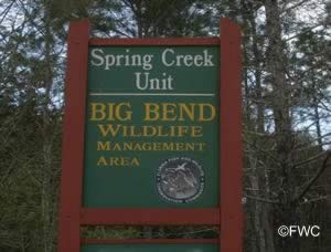 spring creek unit wma sign taylor county