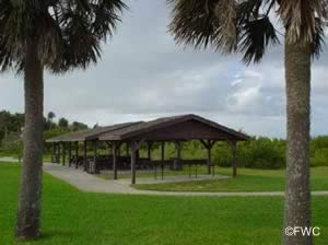 picnic pavilions at george kennedy park and boat ramp in edgewater fl