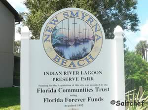 sign at indian river lagoon preserve nsb fl