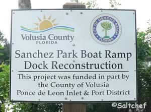 sign at sanchez park boat ramp ormond beach florida