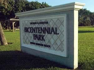 sign at bicentennial park indian harbour beach