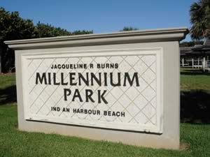 sign at millenium park indian harbour beach