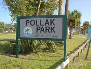 entrance signn at pollak park palm bay florida