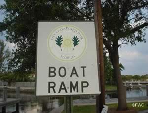 sign at oakland park launching ramp florida
