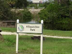 allapatchee shores park sign punta gorda florida