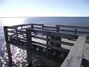 end of the fishing pier at bayshore park in charlotte harbor