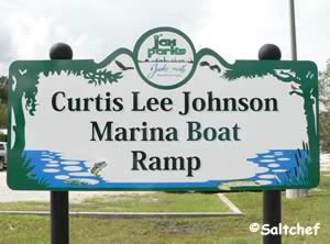 entrance sign curtis lee johnson boat ramp