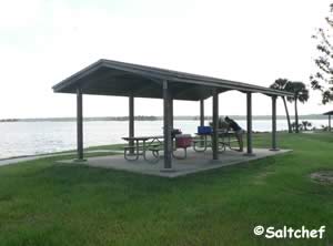 picnic pavilions at joe carlucci park and boat ramp on historic sisters creek jax