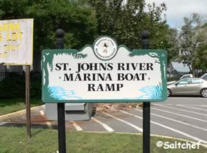 entrance sign to st johns marina boat ramp jacksonville florida