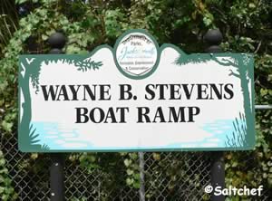 sign at wayne stevens boat ramp jax florida