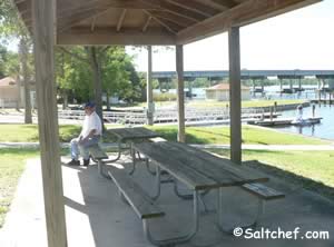 picnic pavilion at knight fishing pier clay county