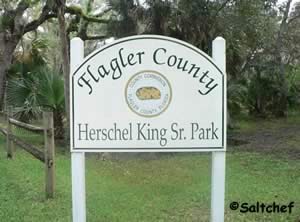 Entrance sign at Herschel KIng Park entrance sign at herschel king park