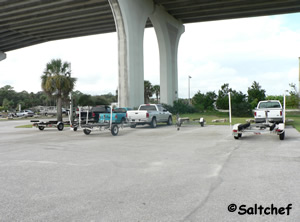 parking for trailers at Moody boat ramp