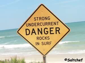 watch for strong curents at malacompra beach park