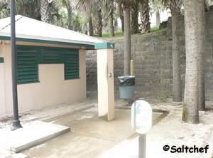 outdoor rinsing shower at old salt road park