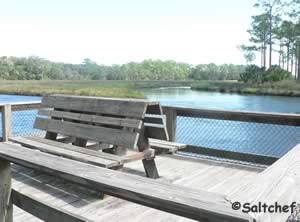 fishing dock near bridge