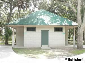 restrooms at herschel king are close to the pier