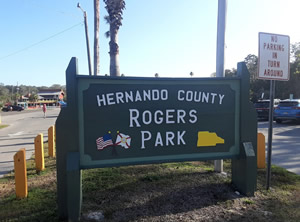 rogers park springhill florida entrance sign