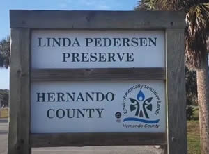 sign at linda pedersen preserve in spring hill, florida
