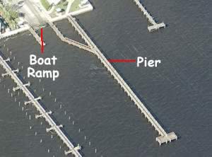 aerial view of sebastian yacht club fishing pier
