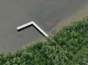 aerial view of four mile ecological fishing pier cape coral