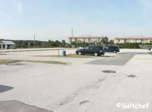 large parking lot at peters point park