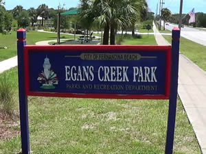 egans park fernandina beach sign