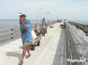 it is a long walk to the end of the pier