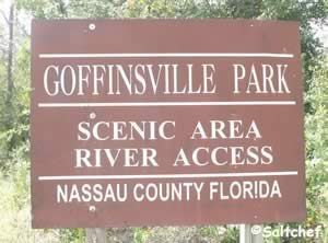 entrance to goffinsville park and fishing pier