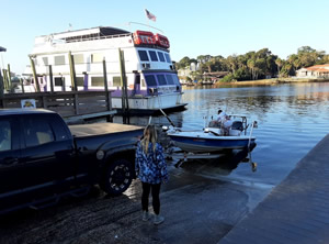 boat ramp at nicks park in port richey, florida