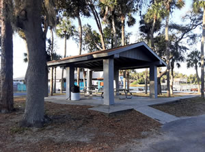 picnic pavilion at nicks park in port richey, florida