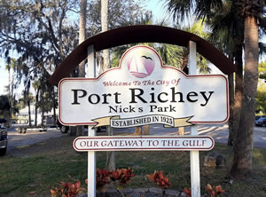 Facility sign at Nicks Park in Port Richey, Florida nicks park in port richey florida
