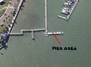 aerial of bay vista park fishing pier