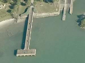 aerial view of jungle prada fishing pier