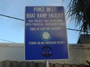 sign at lighthouse point park boat ramp