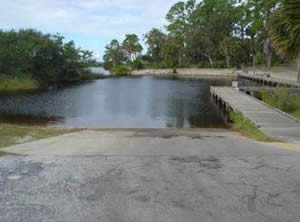 boat ramp at tomoka state park florida