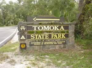 tomoka state park entrance sign