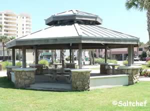 picnic in the shade near beach access at andrinoplous park daytona beach shores