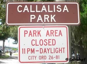 sign at callalisa park in new smyrna fl