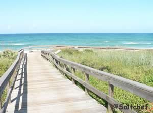 typical walkway to beach at cape canaveral apollo beach section